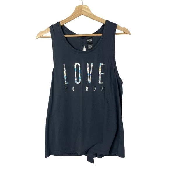 Victoria's Secret Sport Charcoal Gray Love To Run Muscle Tank Top S - Picture 1 of 4